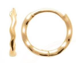 Aime-Toi 18ct Yellow Gold Plated Wavy Hoops