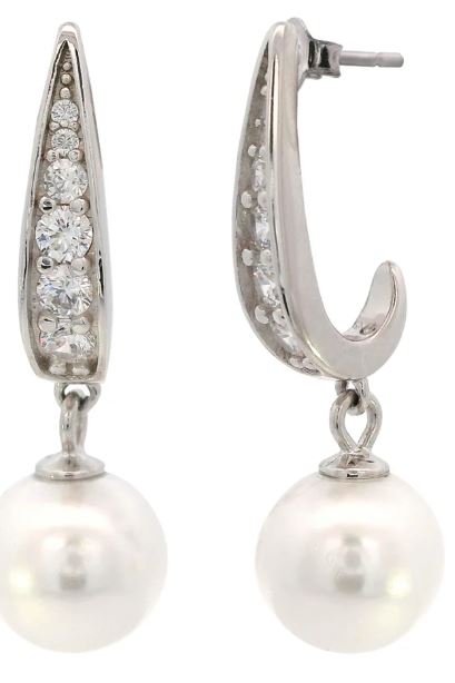 Georgini Adagio Serene Shine Pearl Earrings Silver
