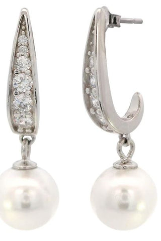 Georgini Adagio Serene Shine Pearl Earrings Silver