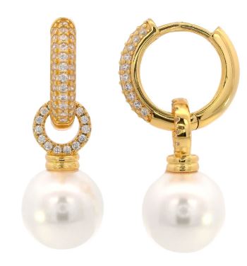 Georgini Adagio Duo Hoop Pearl Earring Gold