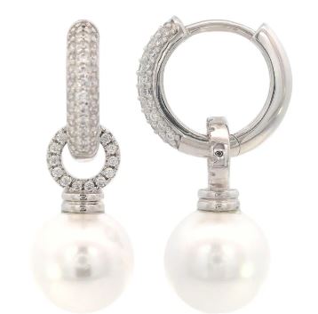 Georgini Adagio Duo Hoop Pearl Earring Silver