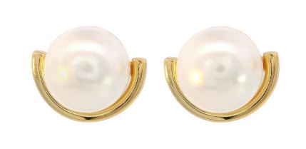 Georgini Adagio Crescent Nine-2-Five Pearl Earrings Gold