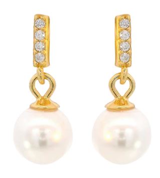 Georgini Adagio Effortless Glow Bar Dangle Pearl Earrings Gold