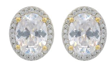 Georgini Midnight Velvet Limited Edition Selene Two-Tone Moonlight Oval Earrings