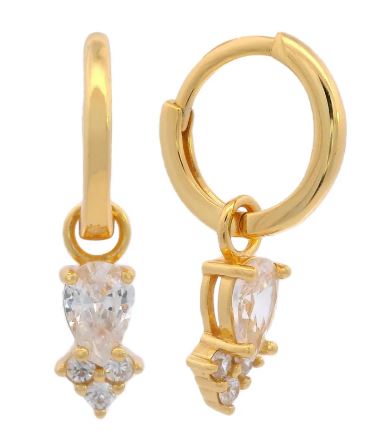 Georgini Midnight Velvet Asteria Hoop Earrings Gold