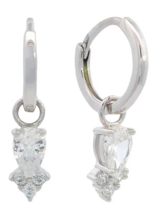 Georgini Midnight Velvet Asteria Hoop Earrings Silver