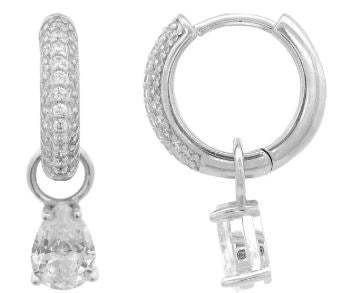 Georgini Wisteria Duo Pear Earrings Silver