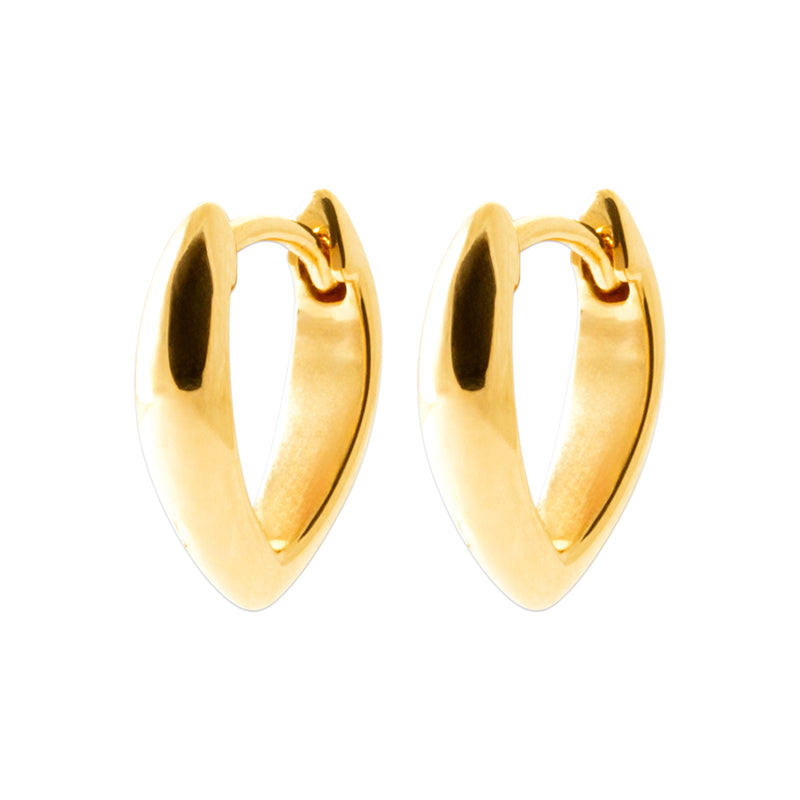 18ct Yellow Gold Plated Pointed Hoop Earrings
