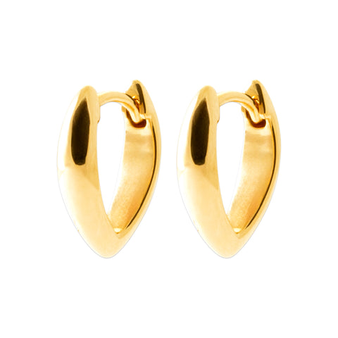 18ct Yellow Gold Plated Pointed Hoop Earrings