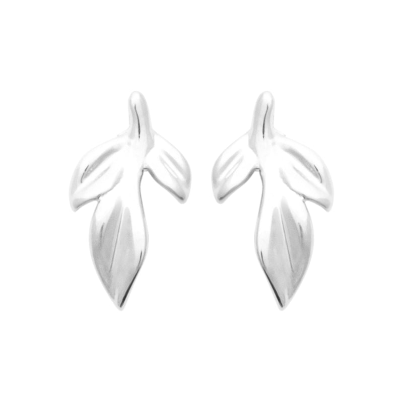 Sterling Silver Leaf Stud Earrings