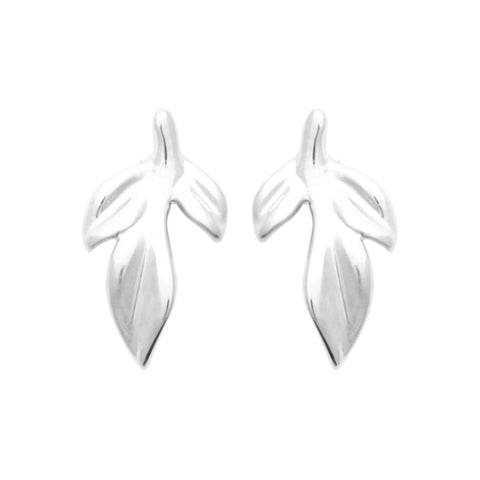Sterling Silver Leaf Stud Earrings