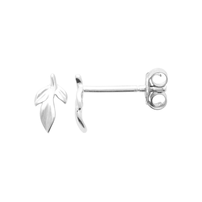Sterling Silver Leaf Stud Earrings