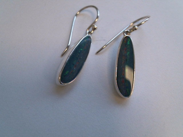 SS Opal Doublet Sheppard hook earrings