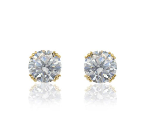 Georgini Elegant Essentials 6.5mm Round Hidden Halo Gold Stud