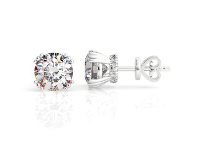 Georgini Elegant Essentials 6.5mm Round Hidden Halo Silver Stud