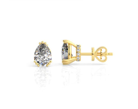 Georgini Elegant Essentials 7mm Pear Cut Hidden Halo Gold Stud