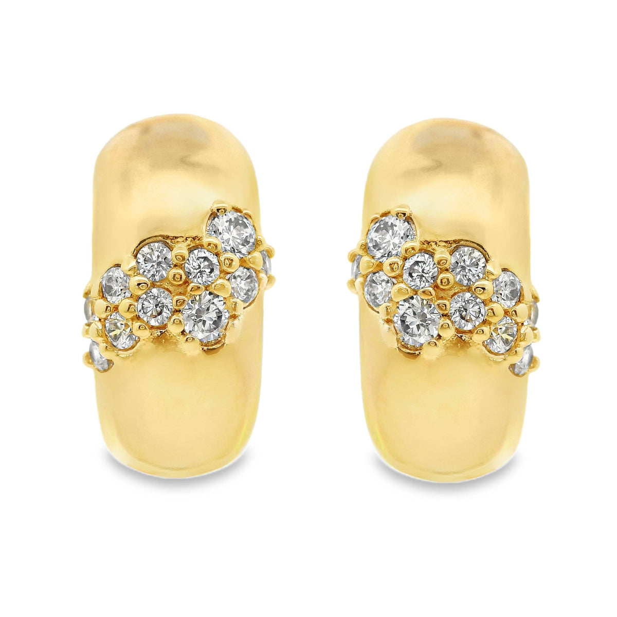 AIME-TOI Gold Plated Stone Set Hoop Earrings