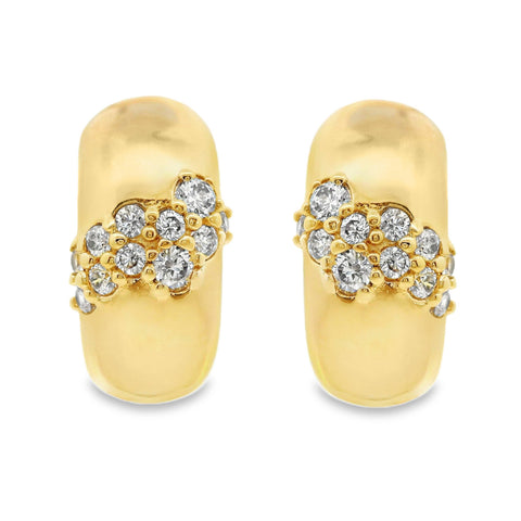 AIME-TOI Gold Plated Stone Set Hoop Earrings