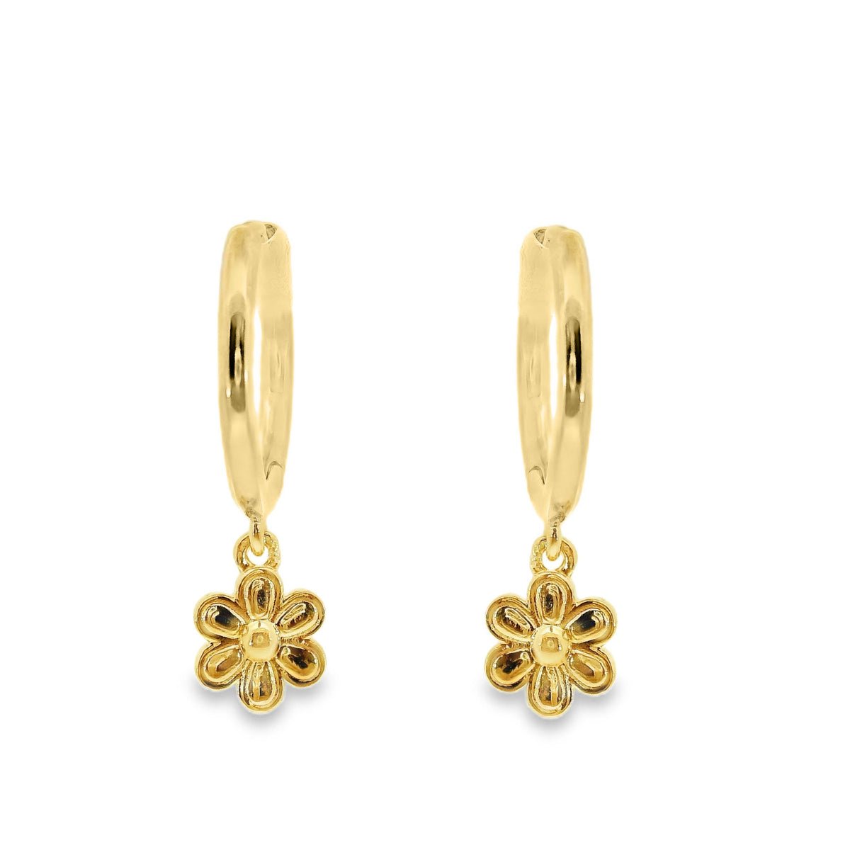 AIME-TOI Gold Plated Flower Hoop Earrings
