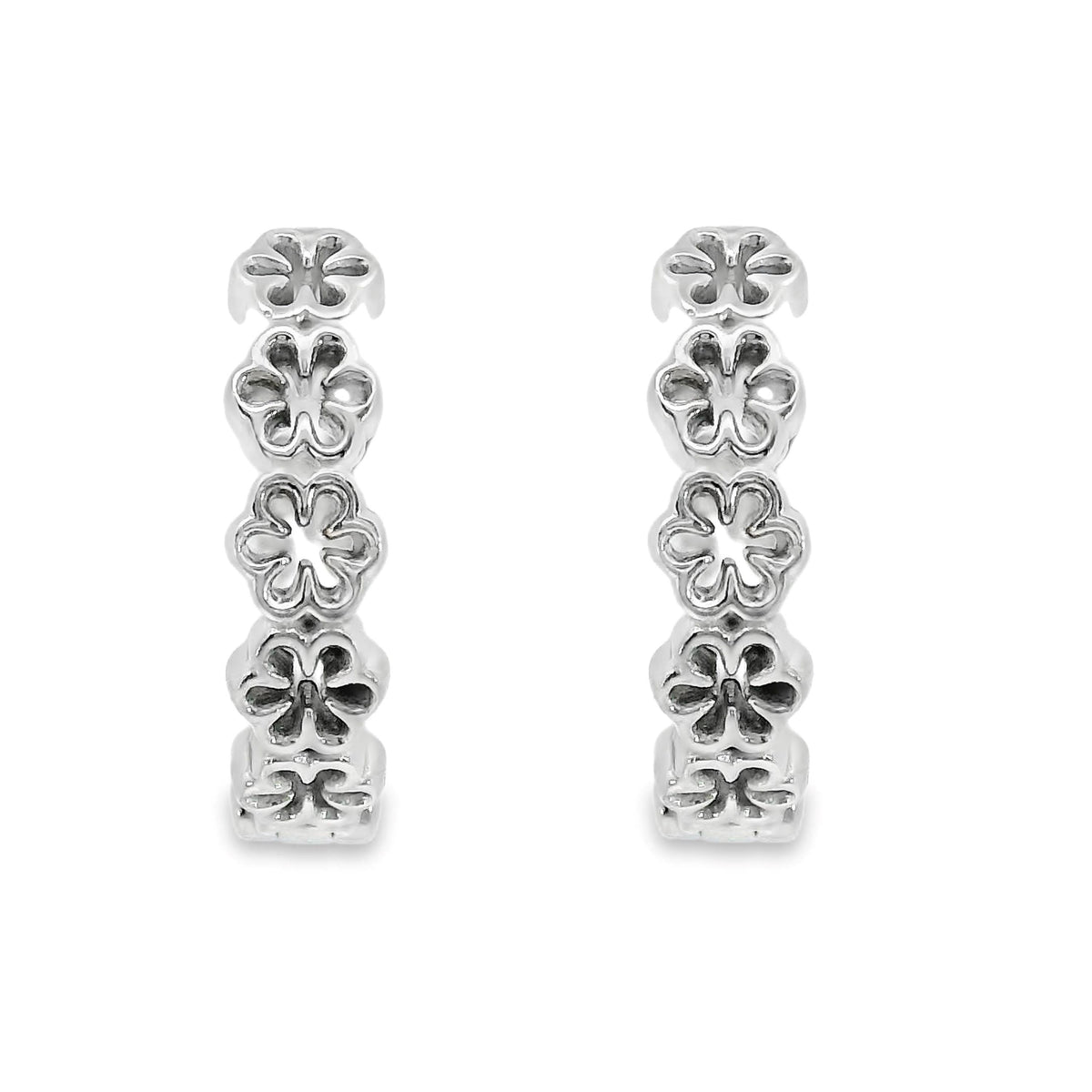AIME-TOI Sterling Silver Flower Hoop Earrings