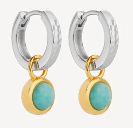 Najo Solace 2-Tone Amazonite Huggie Earring
