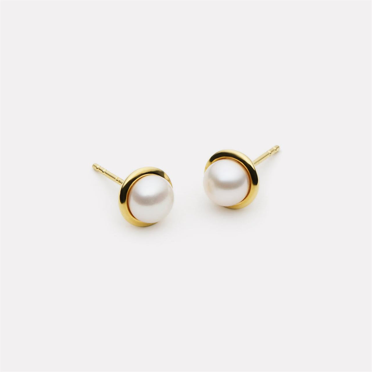 Najo Moonbeam Pearl Stud Earrings Gold