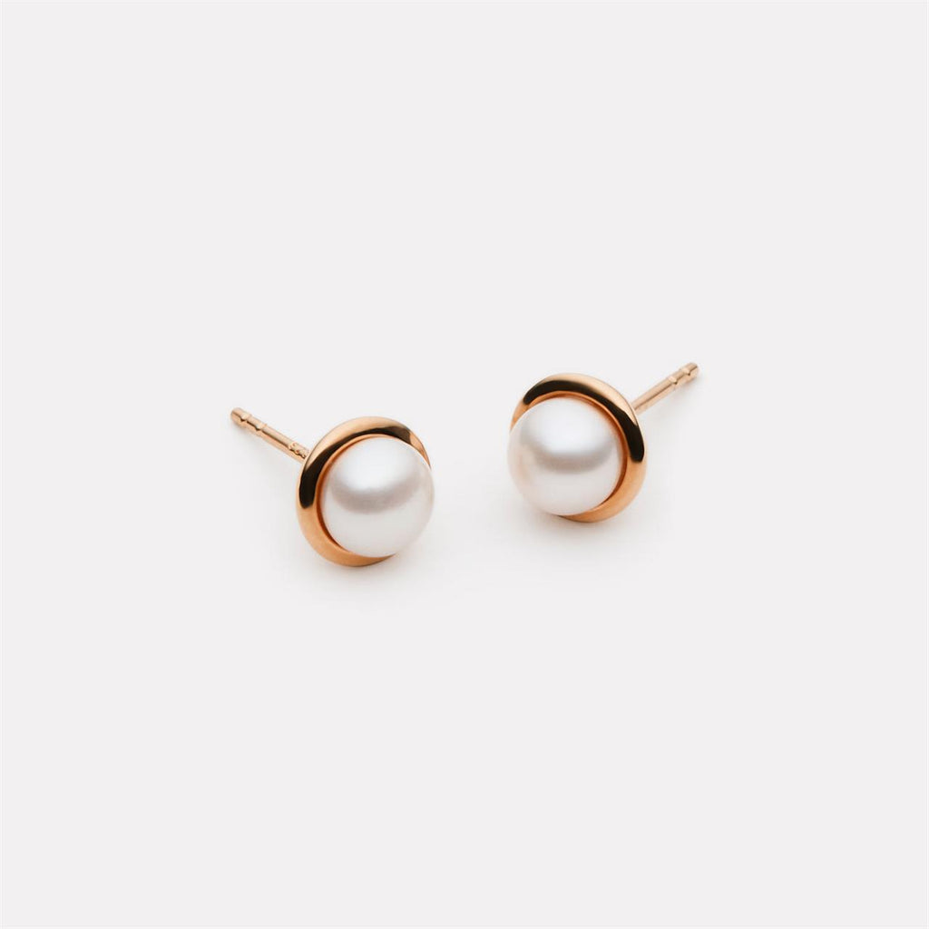 Najo Moonbeam Pearl Stud Earrings Rose