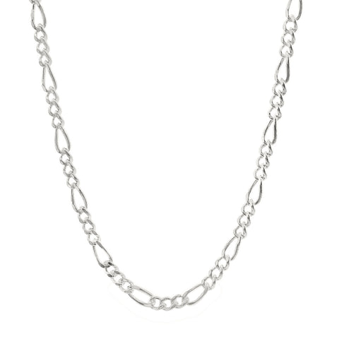 Sterling Silver Diamond Cut Figaro Link 1+3 Chain 1.4mm 40cm