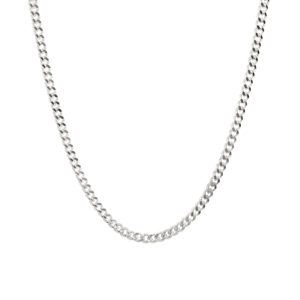 Sterling Silver Diamond Cut Curb Link Chain 1mm 45cm