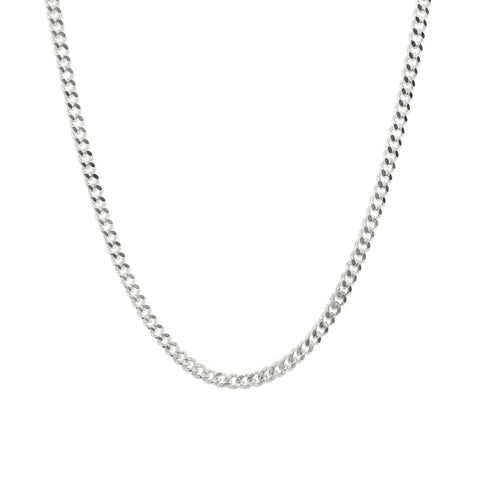 Sterling Silver Diamond Cut Curb Link Chain 1mm 40cm