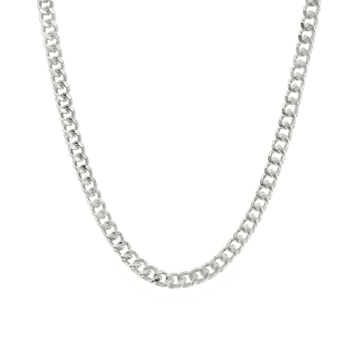 Sterling Silver Diamond Cut Curb Link Chain 1.5mm 40cm