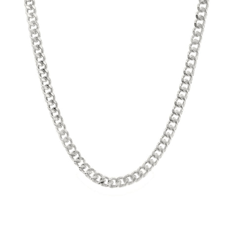 Sterling Silver Diamond Cut Curb Link Chain 1.5mm 40cm
