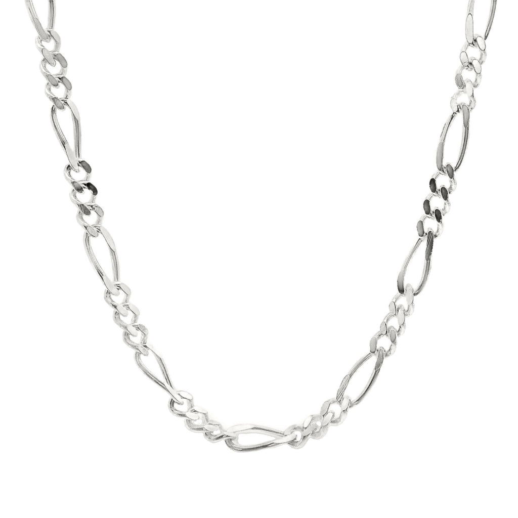 Sterling Silver Diamond Cut Figaro Link 1+3 Chain 1.9mm 40cm