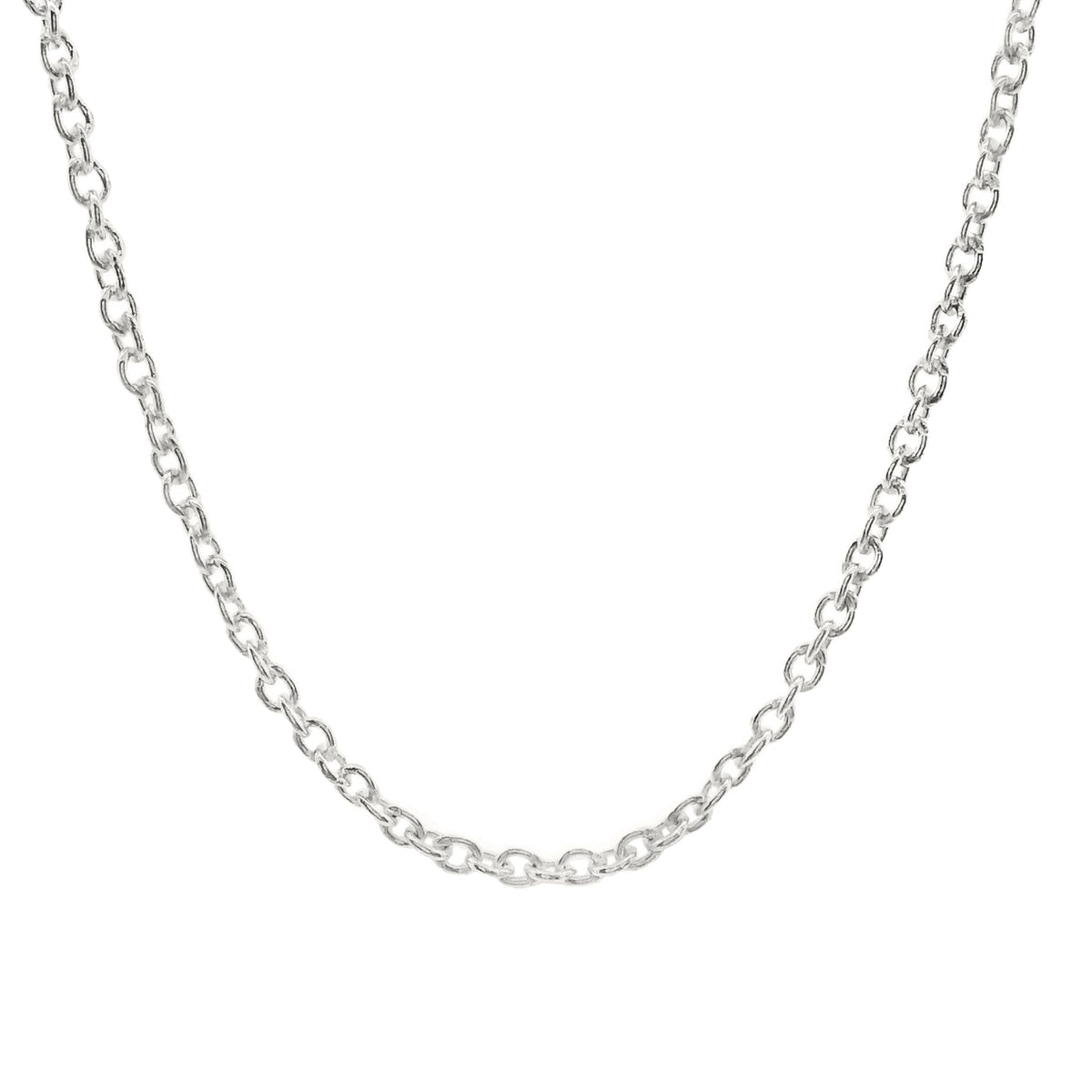 Sterling Silver Cable Link Chain 1.2mm 45cm