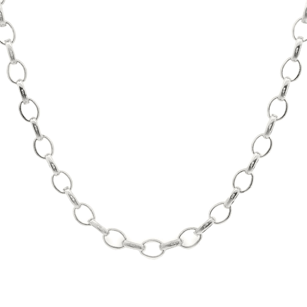 Sterling Silver Oval Belcher Link Chain 2mm 45cm