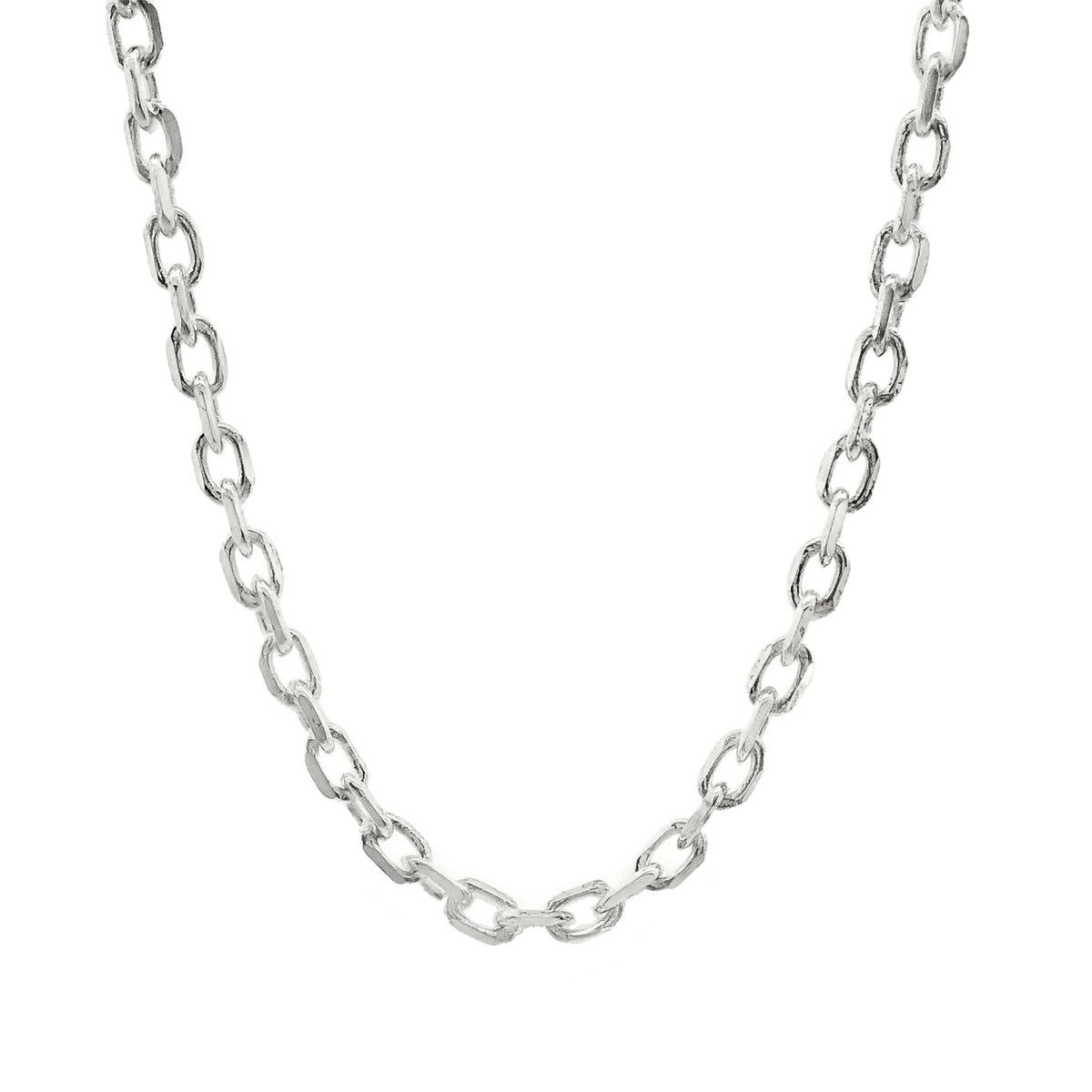 Sterling Silver Diamond Cut Cable Link Chain 1.7mm 45cm