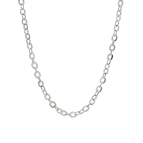 Sterling Silver Hammered Trace Link Chain 1.2mm 50cm