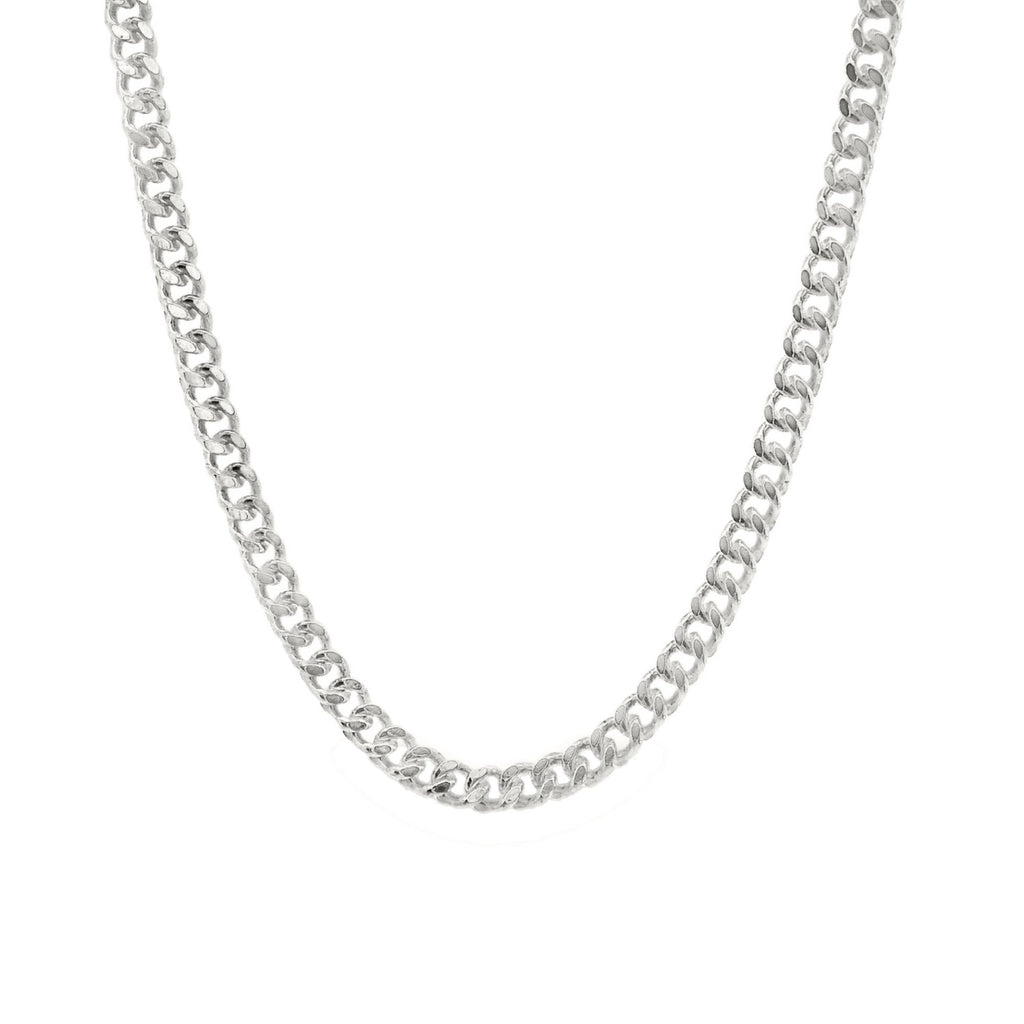 Sterling Silver Diamond Cut Curb Link Chain 1.5mm 55cm