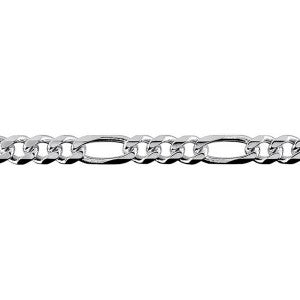 Sterling Silver Bevelled Figaro Diamond Cut Chain 60cm