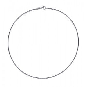 Sterling Silver Italian 1.5mm Round Omega Chain 42cm