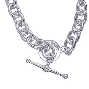Sterling Silver Cable Necklet With Ring And T Bar 60cm
