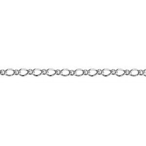 Sterling Silver Oval Figaro Chain 60cm