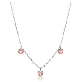 Georgini Mirage Ethereal Morganite Cubic Zirconia Necklace Silver
