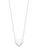 Aime-Toi Sterling Silver Heart With Beaded Edge Necklace