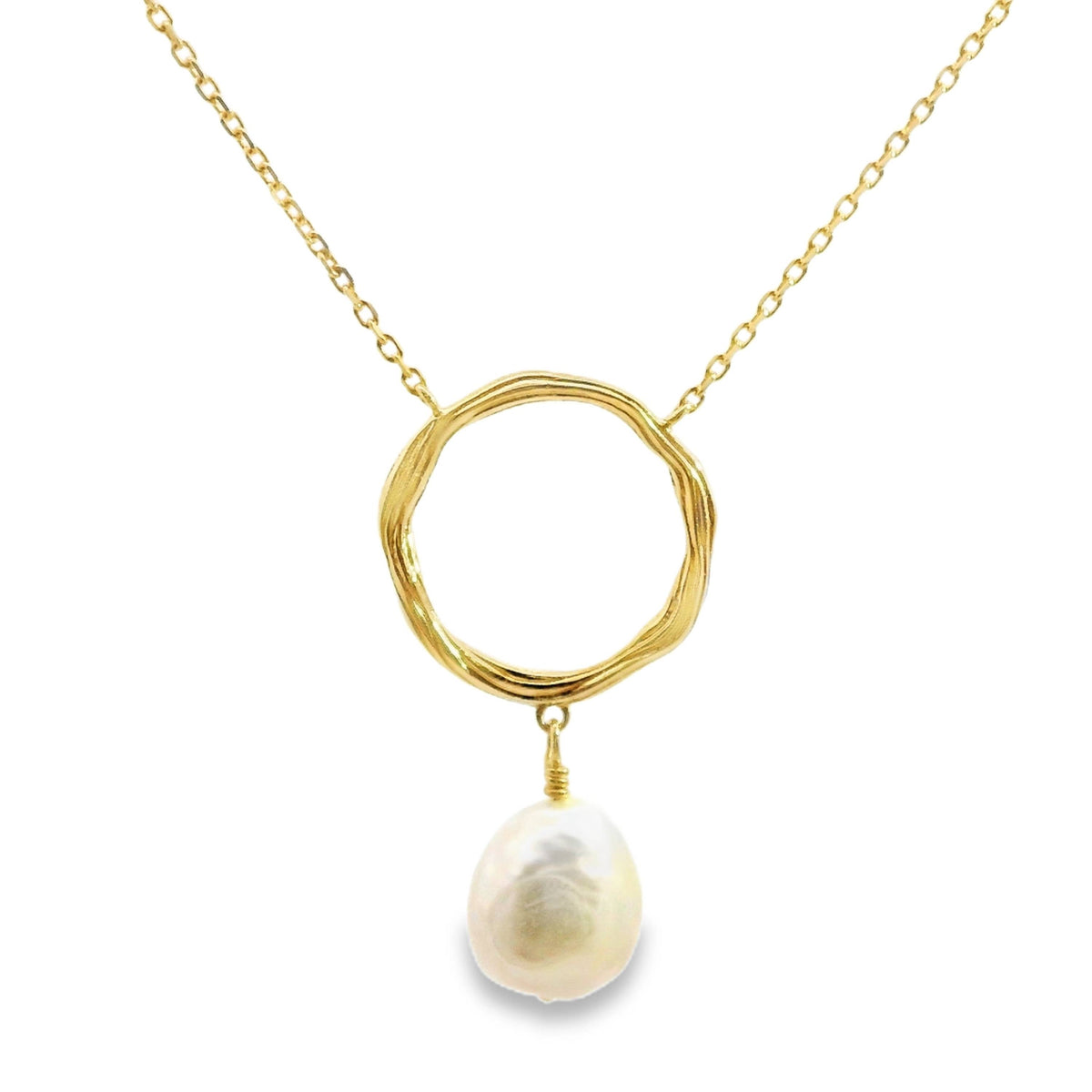 Aime-Toi Pearl Drop And Twisted Circle Necklace