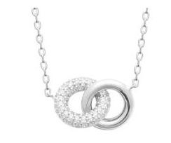Aime-Toi Cubic Zirconia Double Circle Necklace