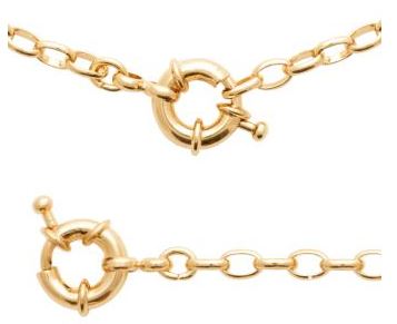 Gold Plated Belcher Link Necklace With Bolt Ring Clasp