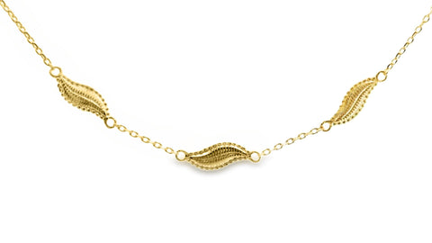 Aime-Toi 18ct Gold Plated Leaf Design Necklace
