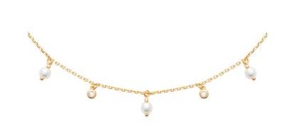 Aime-Toi 18ct Gold Plated Imitation Pearl Drop Necklace