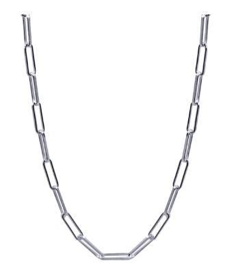 Sterling Silver Italian Paperclip Link Necklace